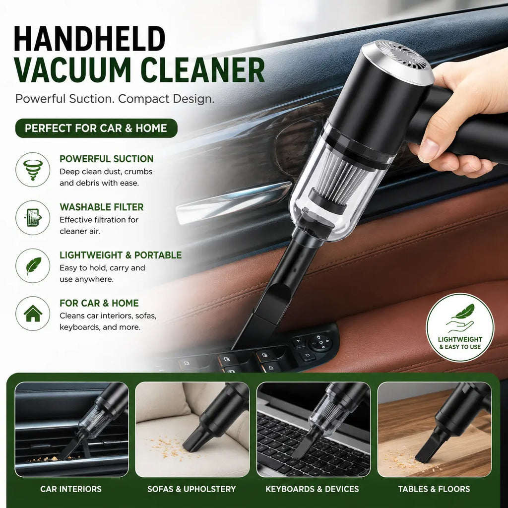 Portable Car Vacuum Cleaner & Air Blower 3-in-1 | مكنسة سيارة محمولة ومنفاخ هواء 3 في 1 zambeel
