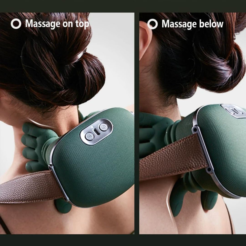 Electric Shoulder & Neck Massager – Deep Tissue Kneading + Heat Therapy for Pain Relief Riwajh