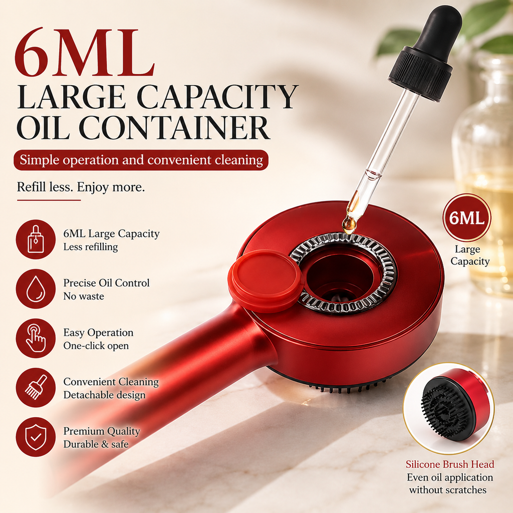 Electric Scalp Massage Brush – Oil Applicator with Red & Blue Light Therapy OasisPicks
