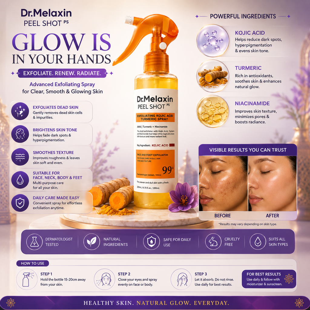 Dr.Melaxin Peel Shot Exfoliating Kojic Acid Turmeric Spray 200ml OasisPicks