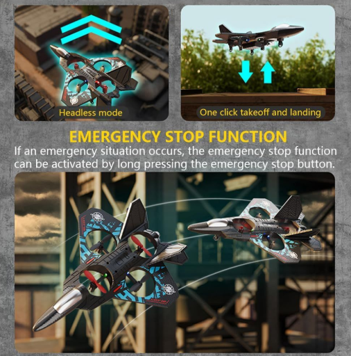 TAK TAK RC Fighter Jet Drone | 2.4G Stunt Plane with LED Lights OasisPicks