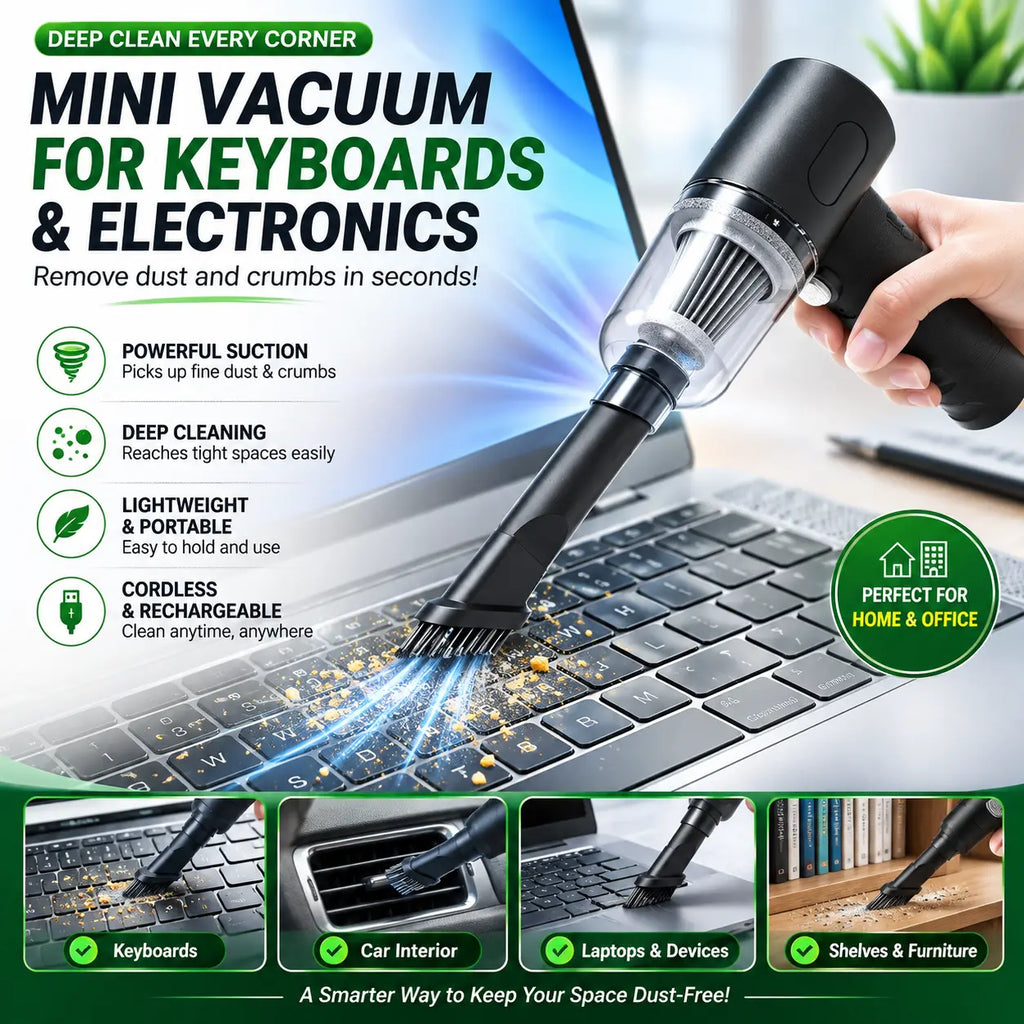 Portable Car Vacuum Cleaner & Air Blower 3-in-1 | مكنسة سيارة محمولة ومنفاخ هواء 3 في 1 zambeel
