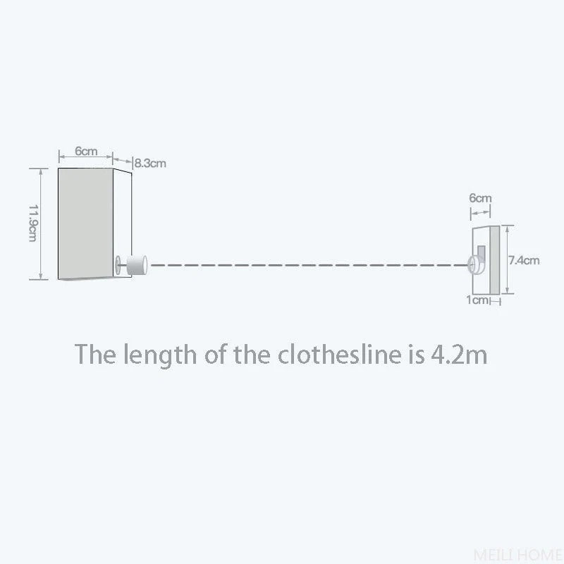 Retractable Telescopic Clothesline Rope for Indoor & Outdoor Clothes Drying zambeel